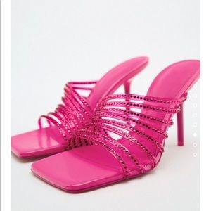 Zara Rhinestone vinyl sandal